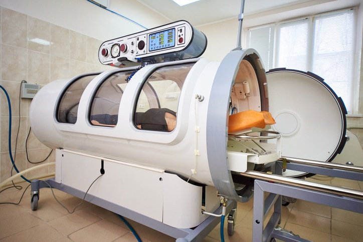 Hyperbaric chamber with someone inside