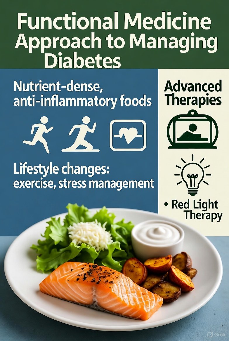"HBOT for diabetes healing," "Red light therapy for blood sugar support"